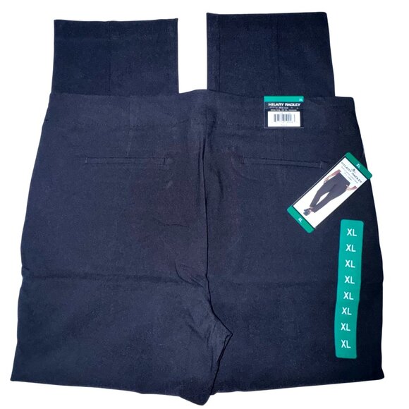 Hilary Radley XL Mid Rise Black Slim Leg Pants 29" Inseam Built-In Tummy Control - Picture 3 of 10